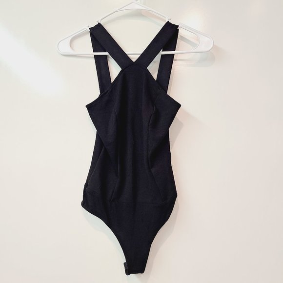 Lulu's Black Halter Strappy Bodysuit Teddy Sz XS - Picture 2 of 9
